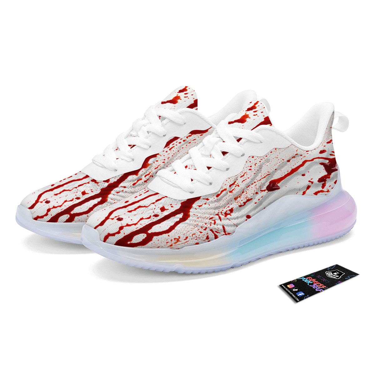 Blood Drip Print Running Sneakers-grizzshop