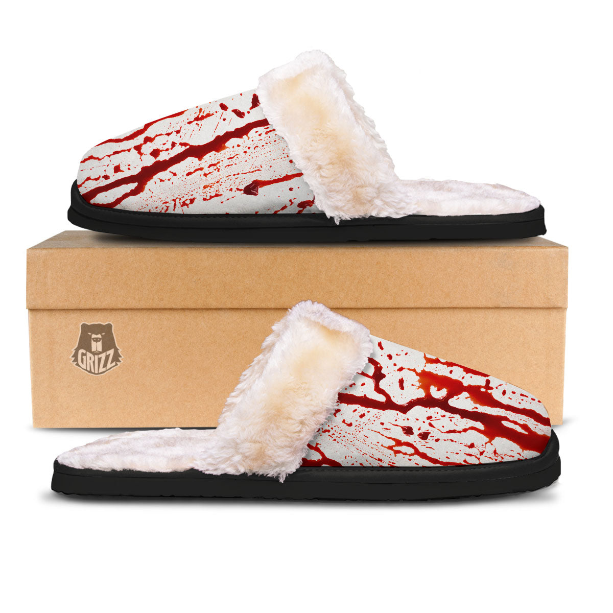 Blood Drip Print Slippers-grizzshop