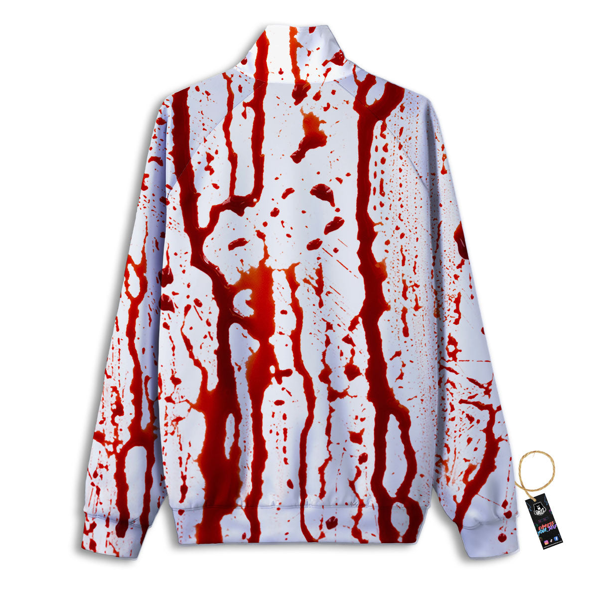 Blood Drip Print Track Jacket-grizzshop