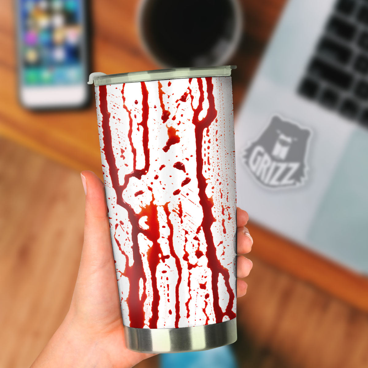 Blood Drip Print Tumbler-grizzshop