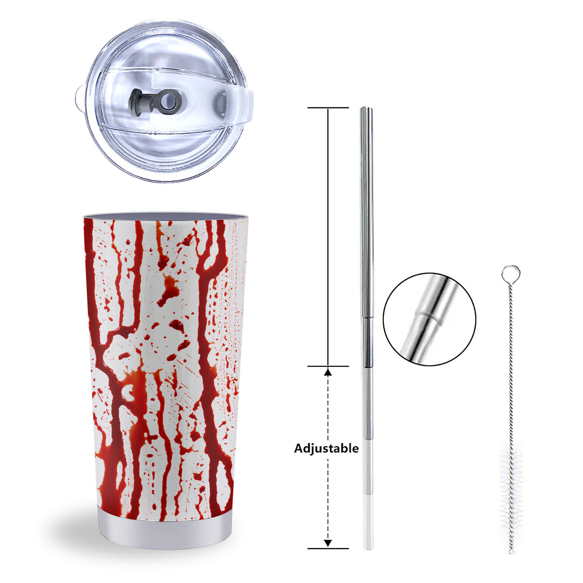 Blood Drip Print Tumbler-grizzshop