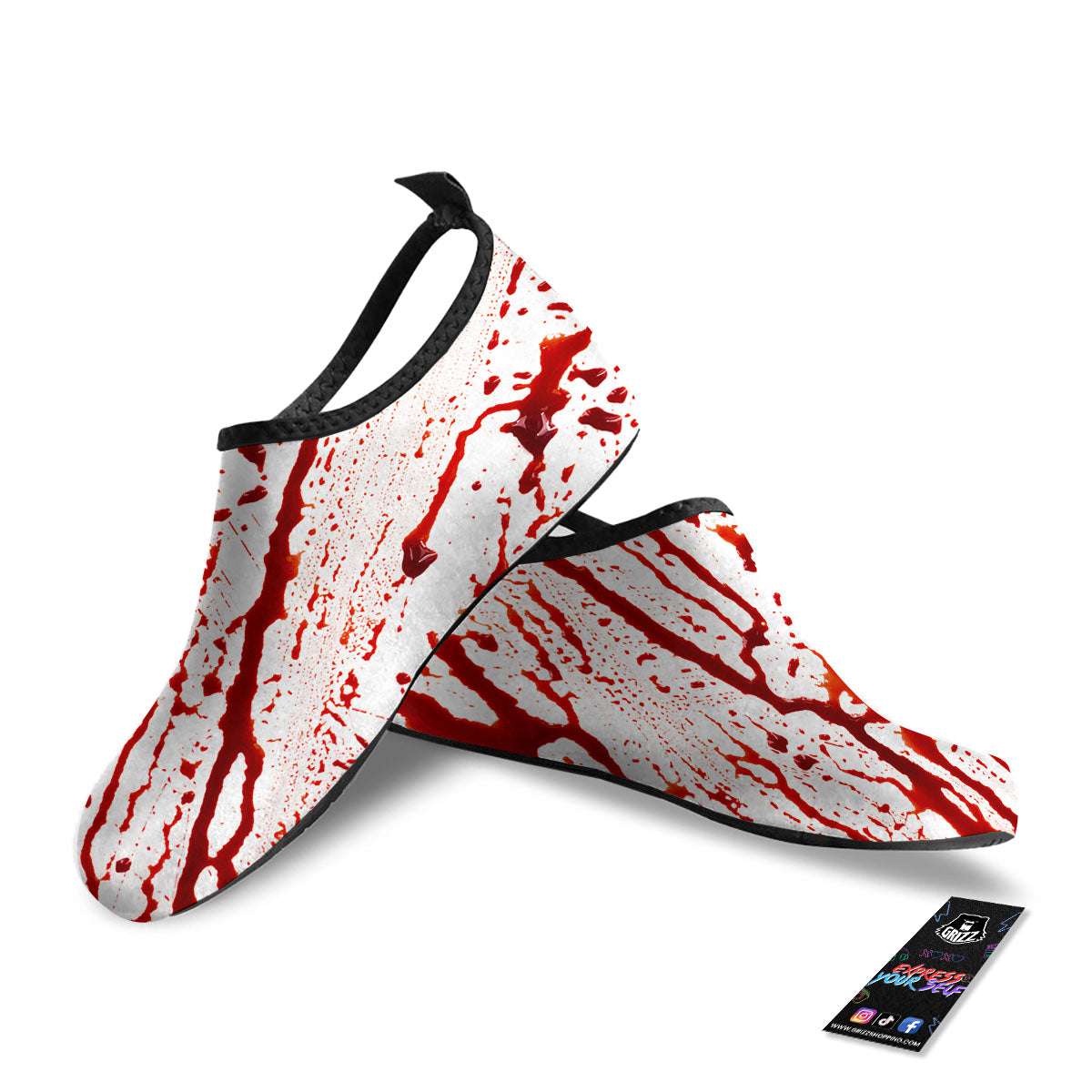 Blood Drip Print Water Shoes-grizzshop
