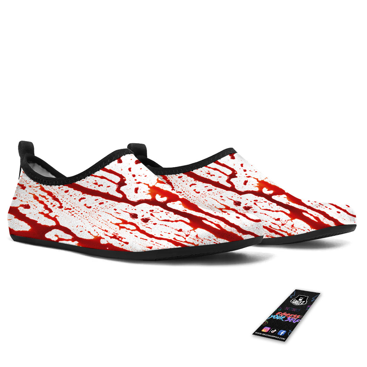 Blood Drip Print Water Shoes-grizzshop
