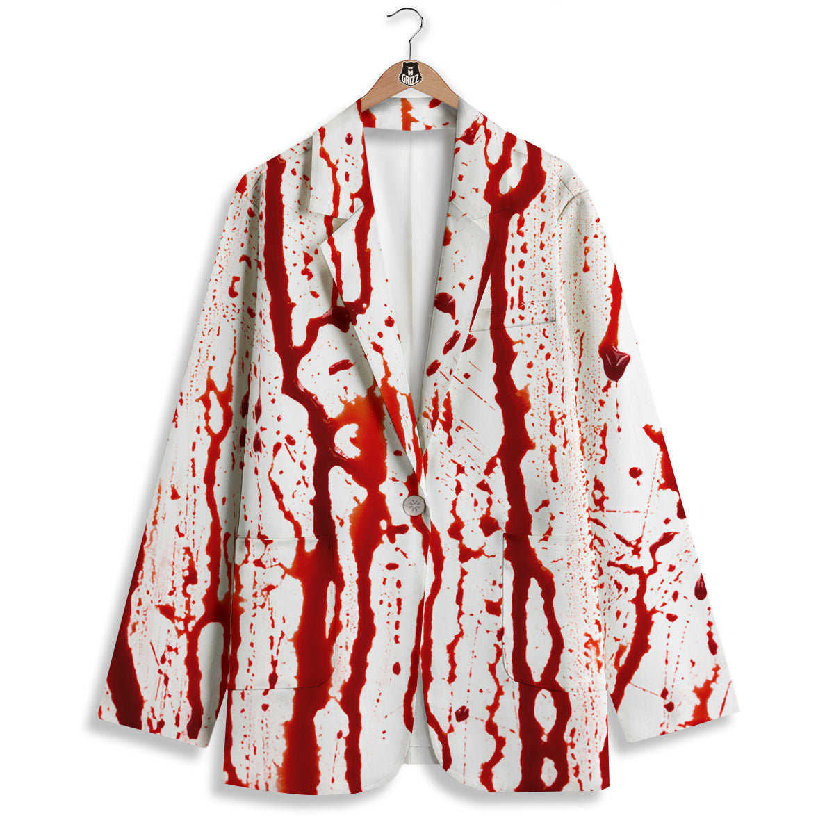 Blood Drip Print Women's Blazer-grizzshop