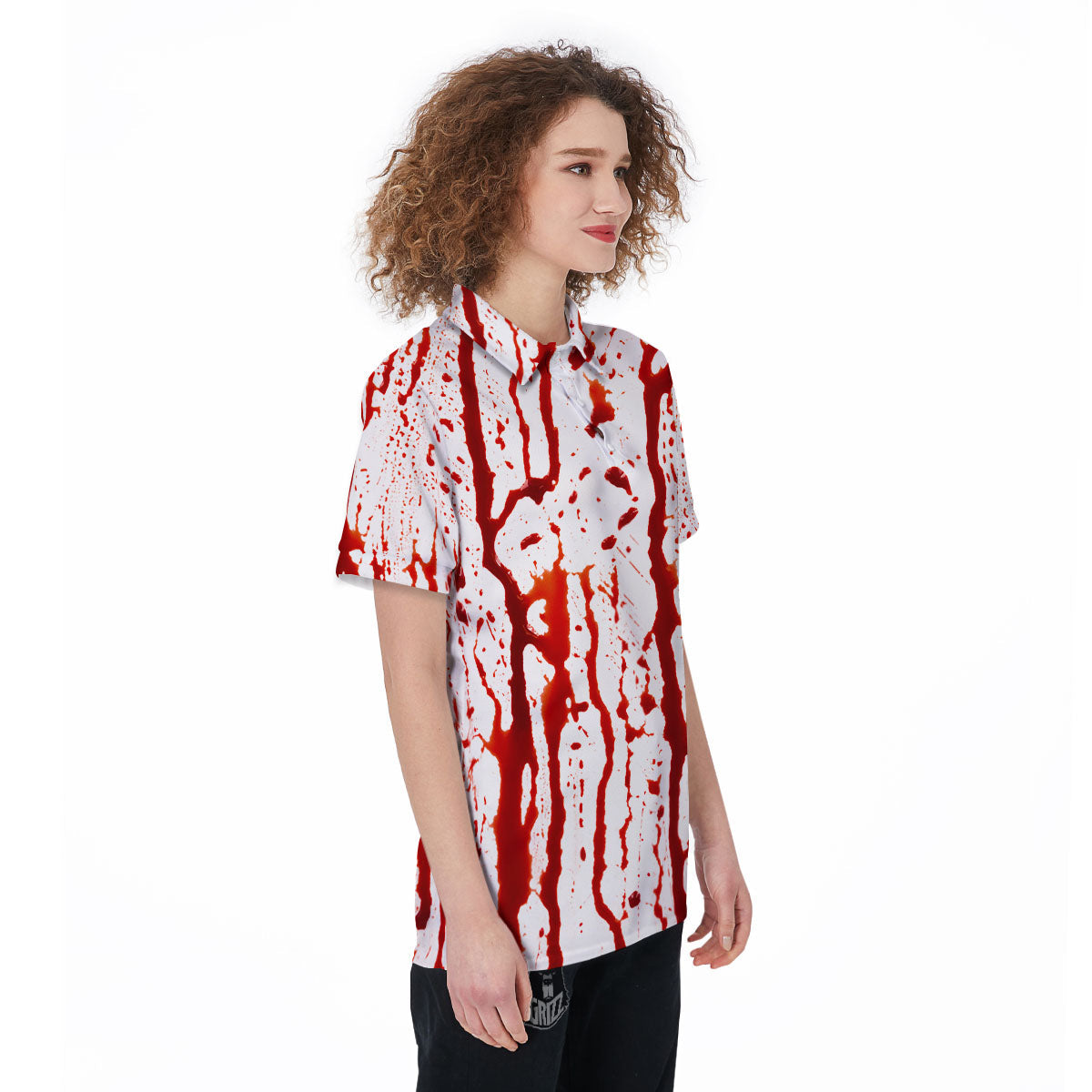 Blood Drip Print Women's Golf Shirts-grizzshop