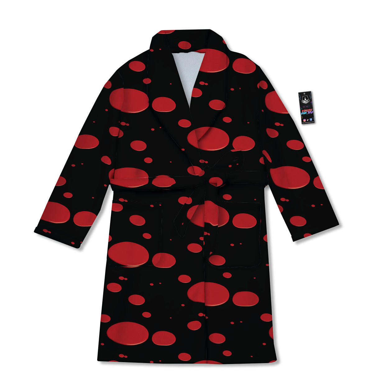 Blood Drop Red Print Pattern Bathrobe-grizzshop