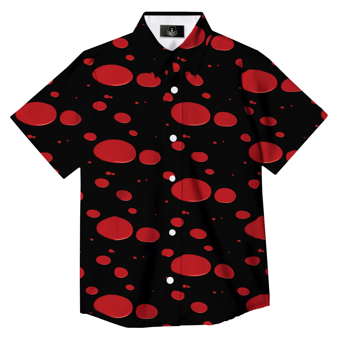 Blood Drop Red Print Pattern Button Up Shirt-grizzshop