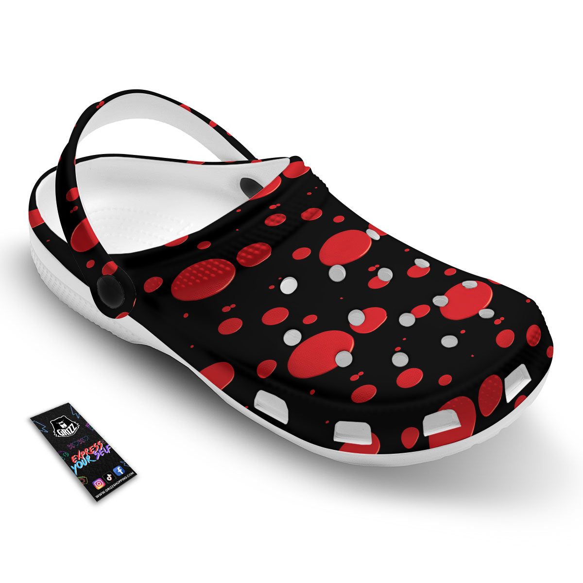 Blood Drop Red Print Pattern Clog-grizzshop