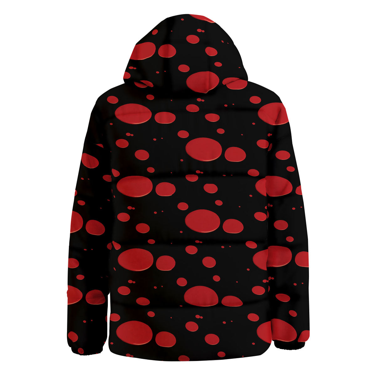 Blood Drop Red Print Pattern Down Jacket-grizzshop