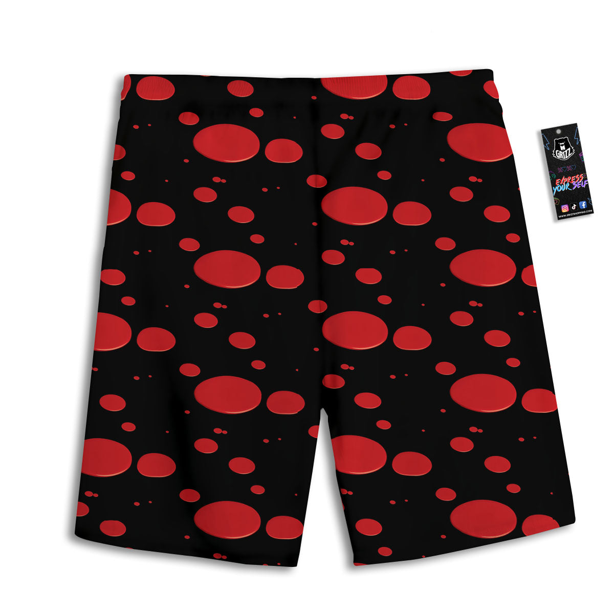 Blood Drop Red Print Pattern Men's Athletic Shorts