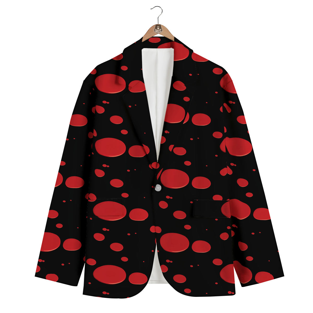 Blood Drop Red Print Pattern Men's Blazer-grizzshop
