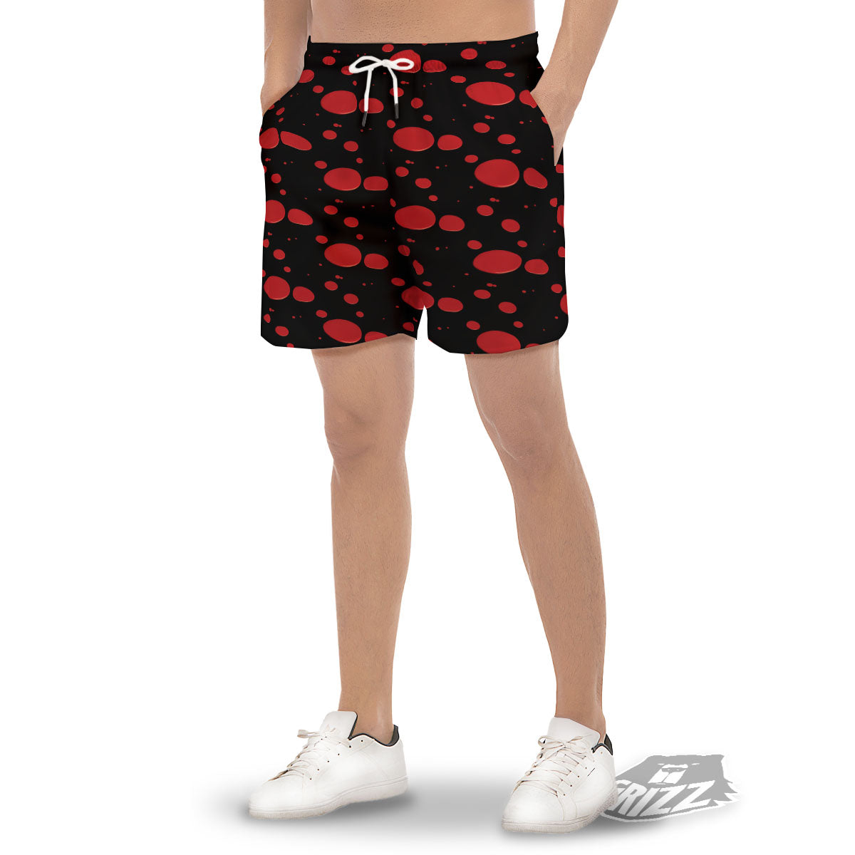 Blood Drop Red Print Pattern Men's Gym Shorts-grizzshop