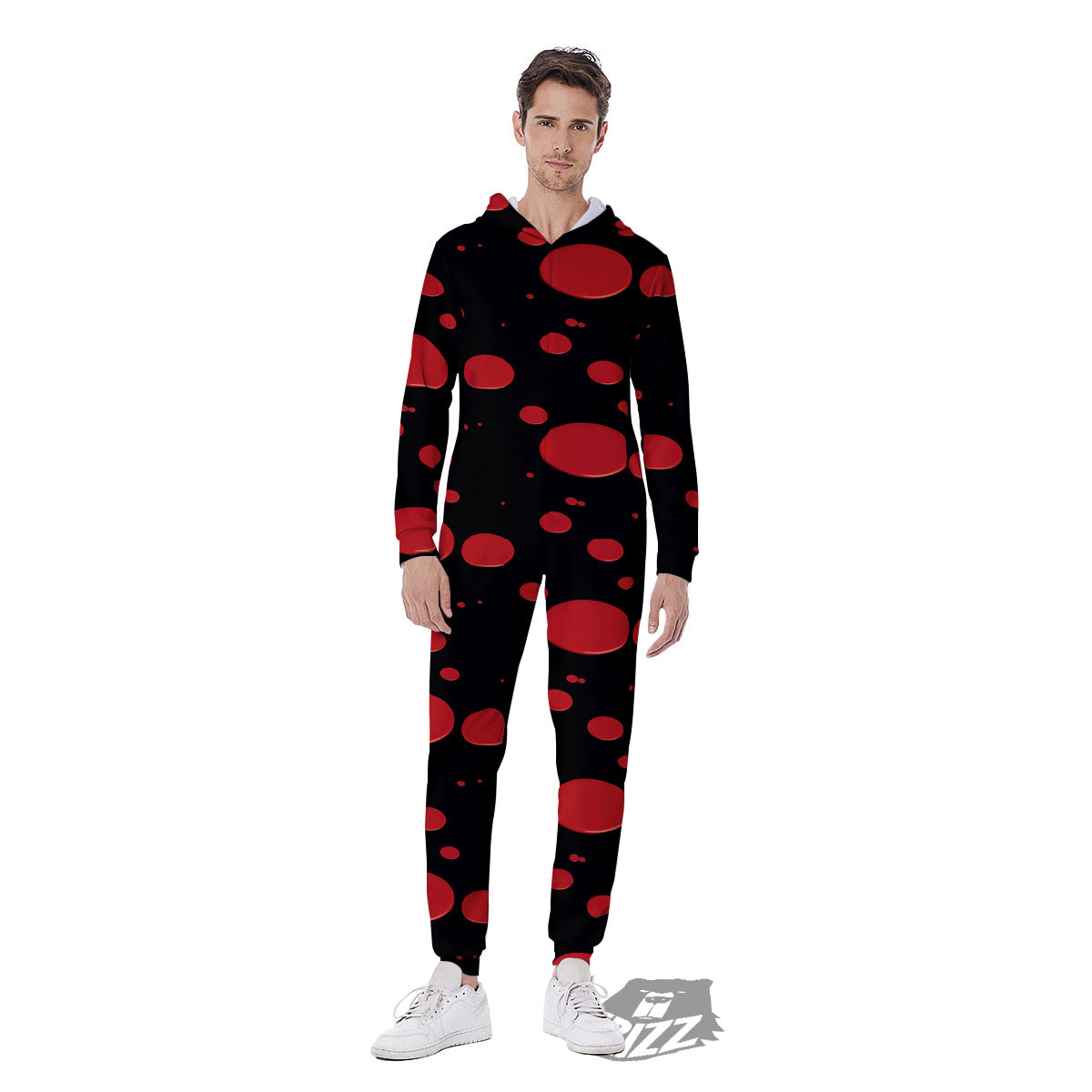 Blood Drop Red Print Pattern Men's Jumpsuit-grizzshop