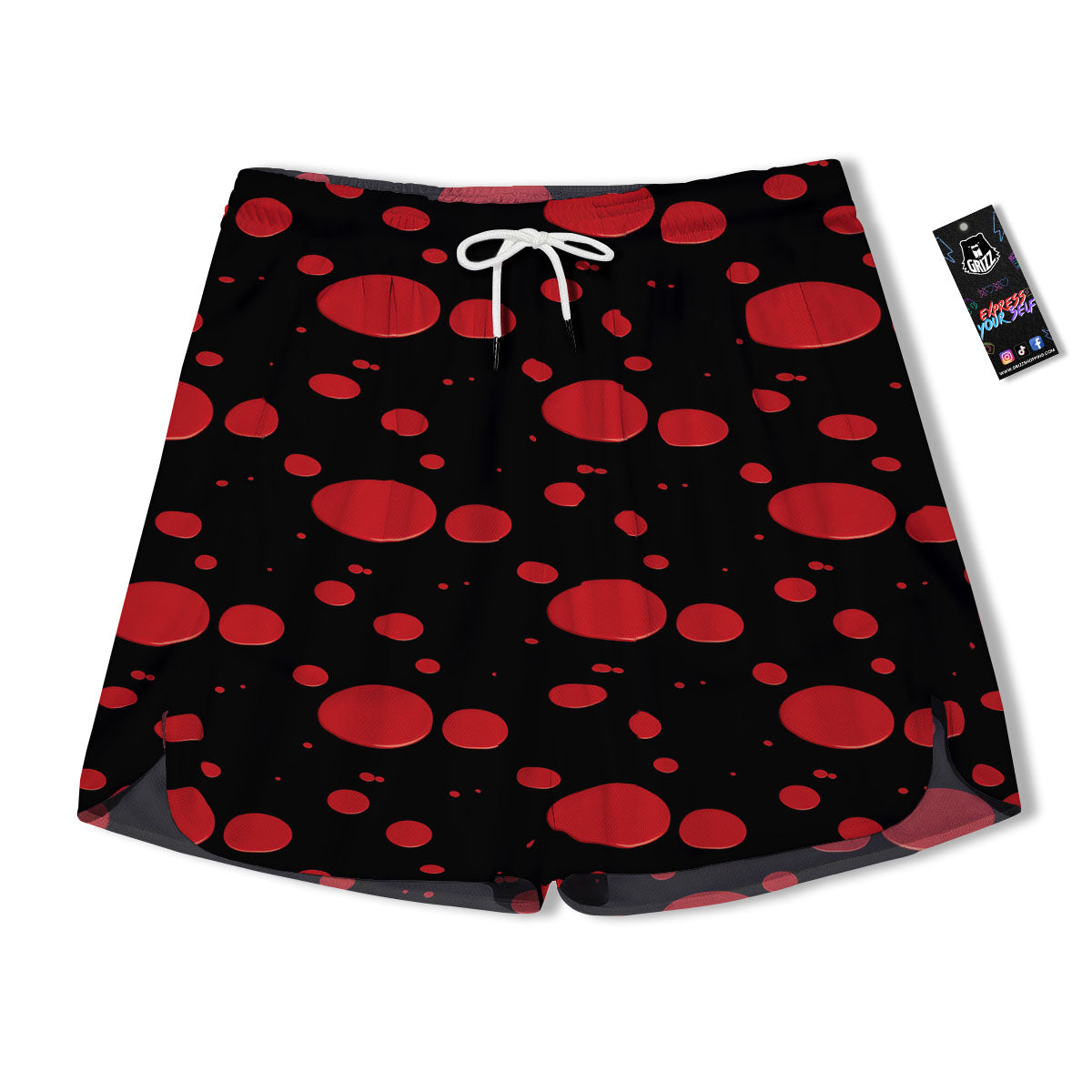 Blood Drop Red Print Pattern Men's Running Shorts-grizzshop