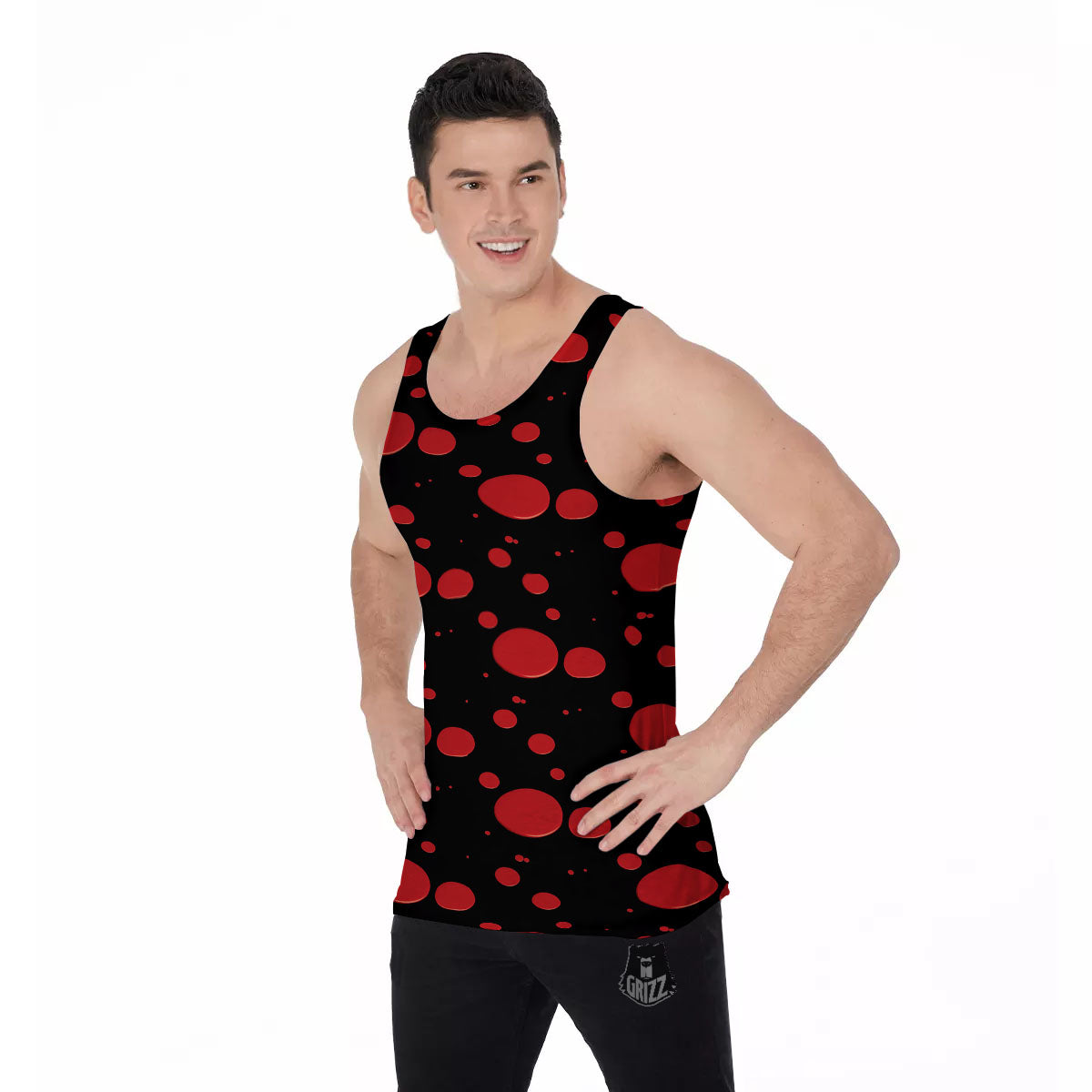 Blood Drop Red Print Pattern Men's Tank Top-grizzshop