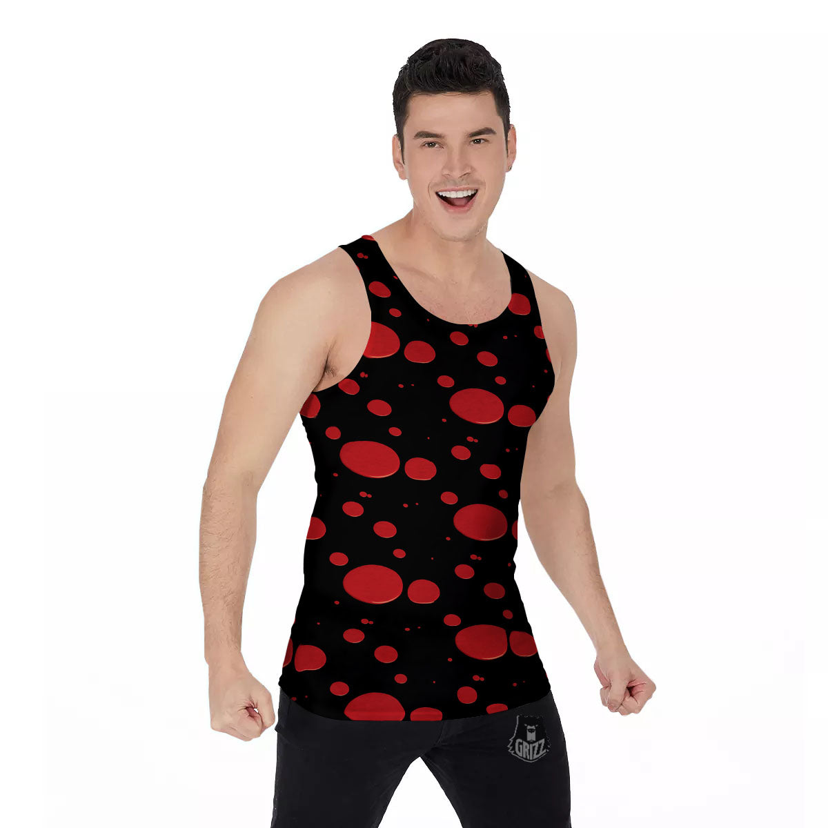 Blood Drop Red Print Pattern Men's Tank Top-grizzshop