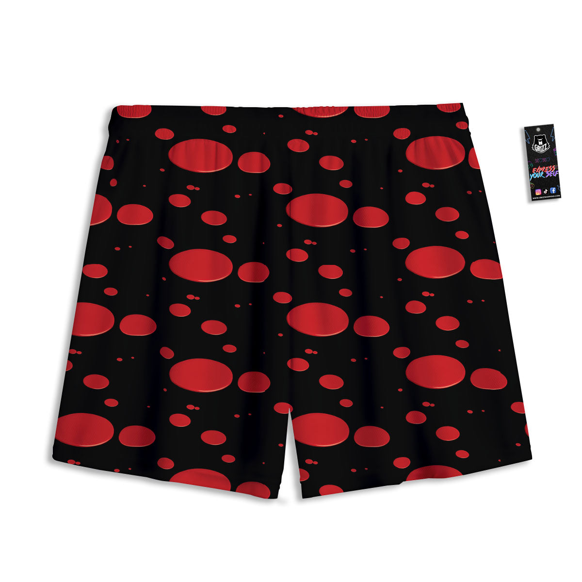 Blood Drop Red Print Pattern Mesh Shorts