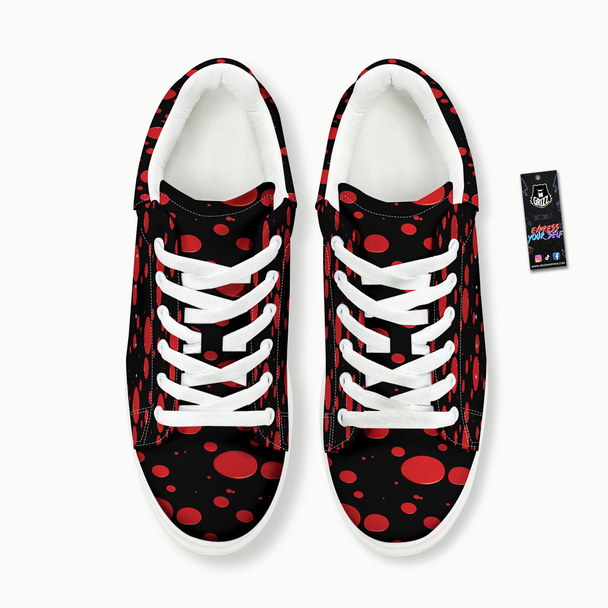 Blood Drop Red Print Pattern Platform Shoes-grizzshop
