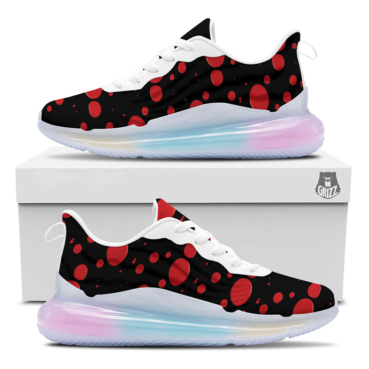 Blood Drop Red Print Pattern Running Sneakers-grizzshop