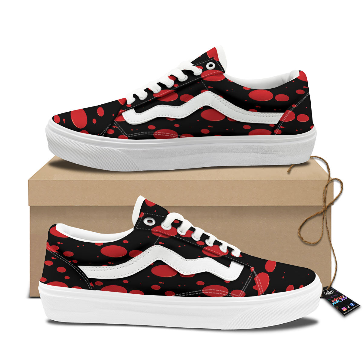 Blood Drop Red Print Pattern Skate Shoes-grizzshop