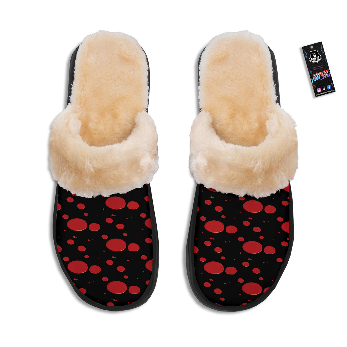 Blood Drop Red Print Pattern Slippers-grizzshop