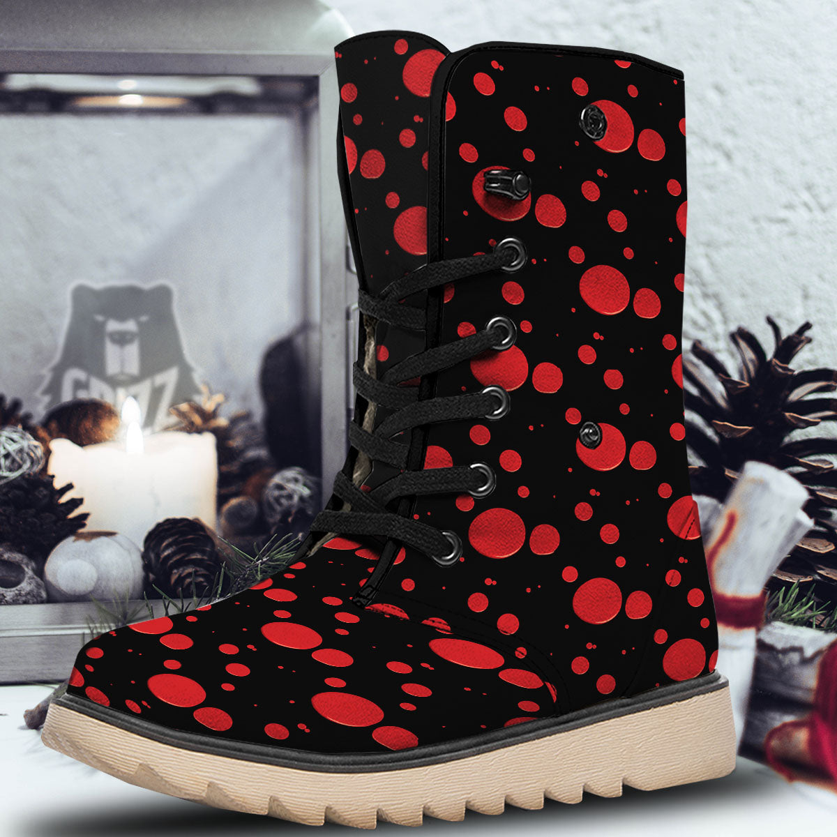 Blood Drop Red Print Pattern Snow Boots-grizzshop