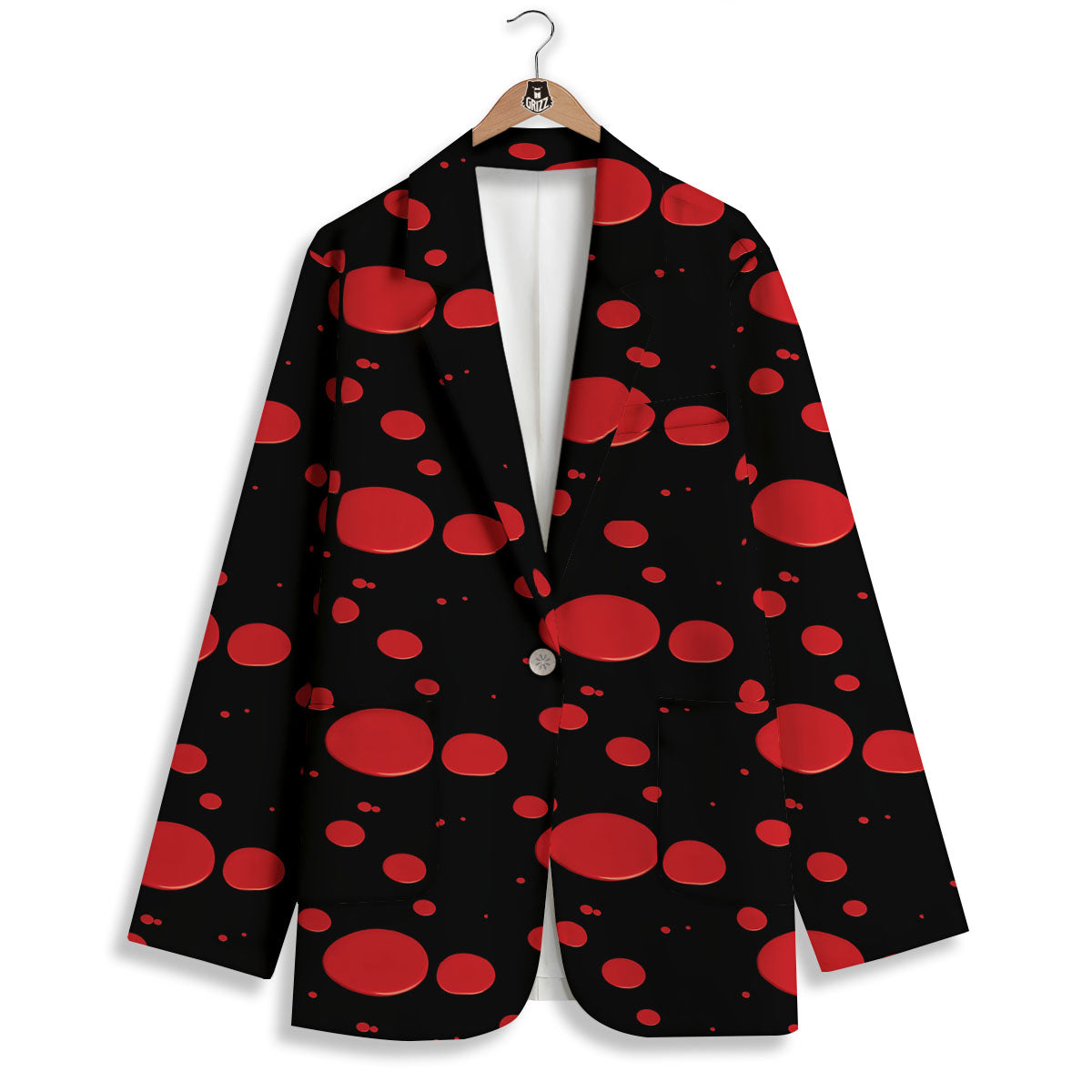 Blood Drop Red Print Pattern Women's Blazer-grizzshop