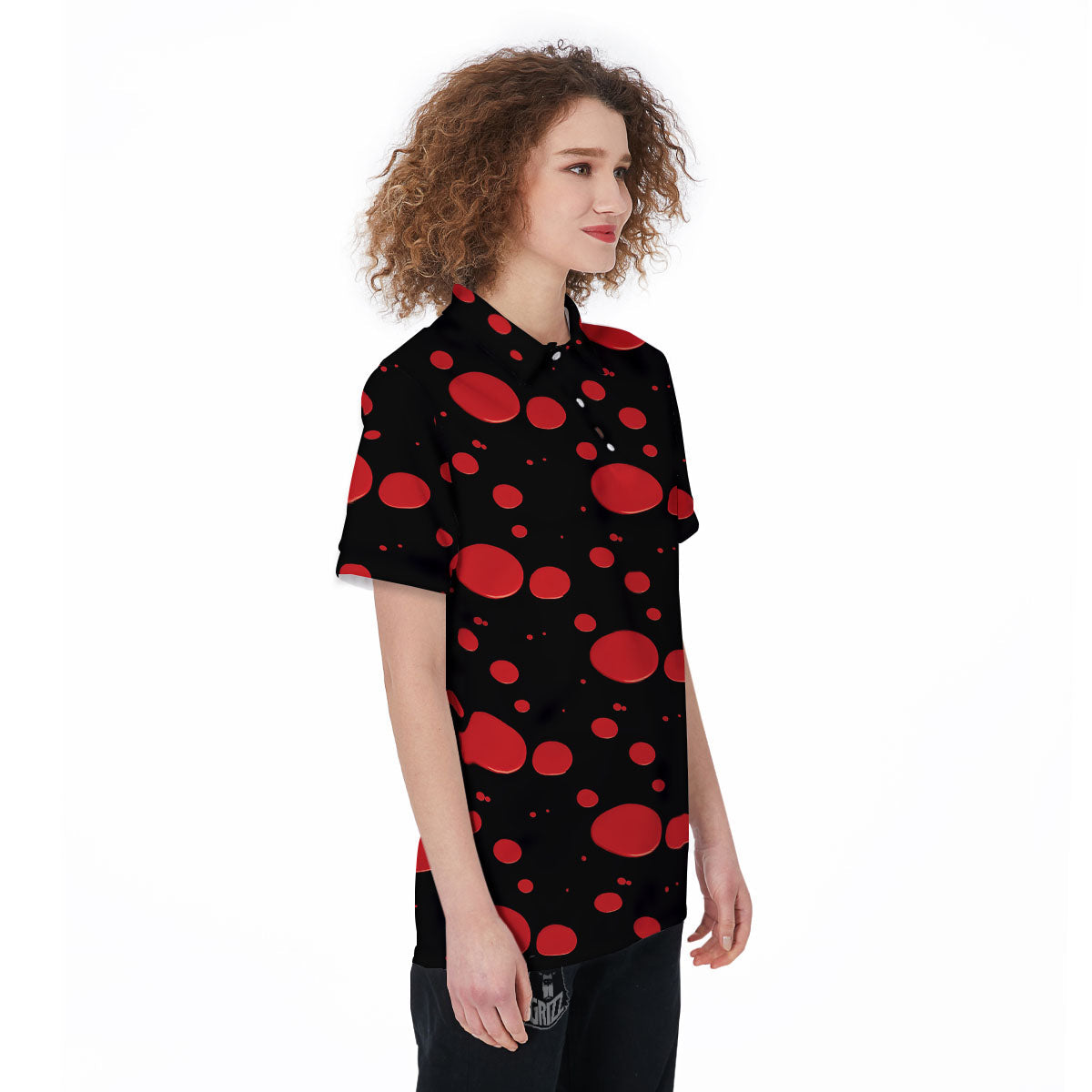 Blood Drop Red Print Pattern Women's Golf Shirts-grizzshop