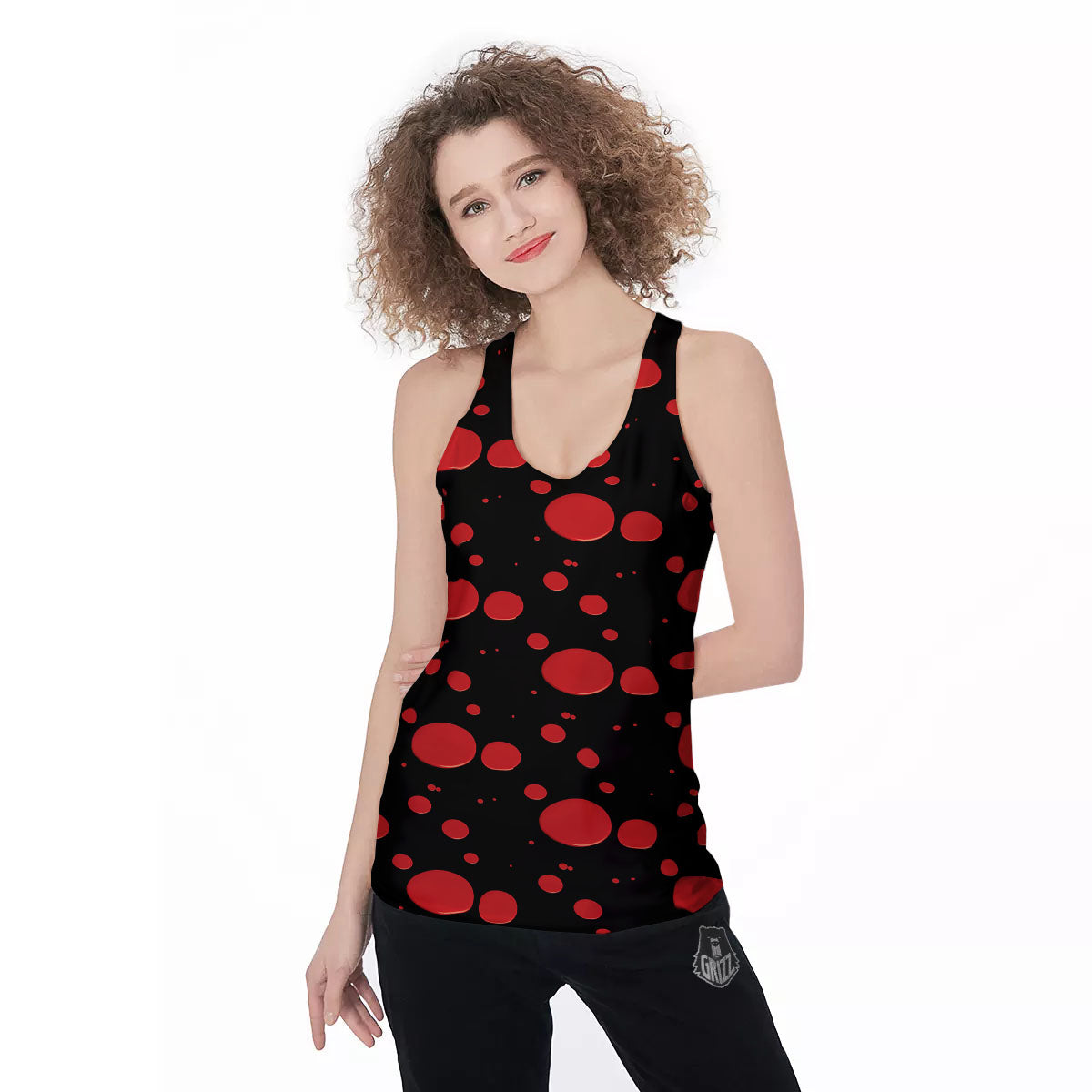 Blood Drop Red Print Pattern Women's Racerback Tank Top-grizzshop