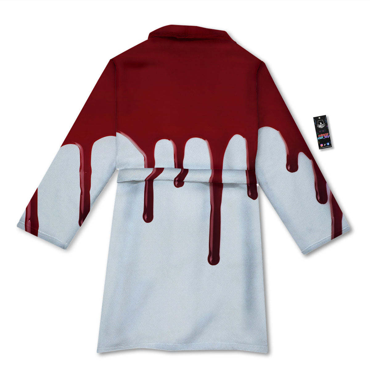 Blood Flowing Red Print Bathrobe-grizzshop