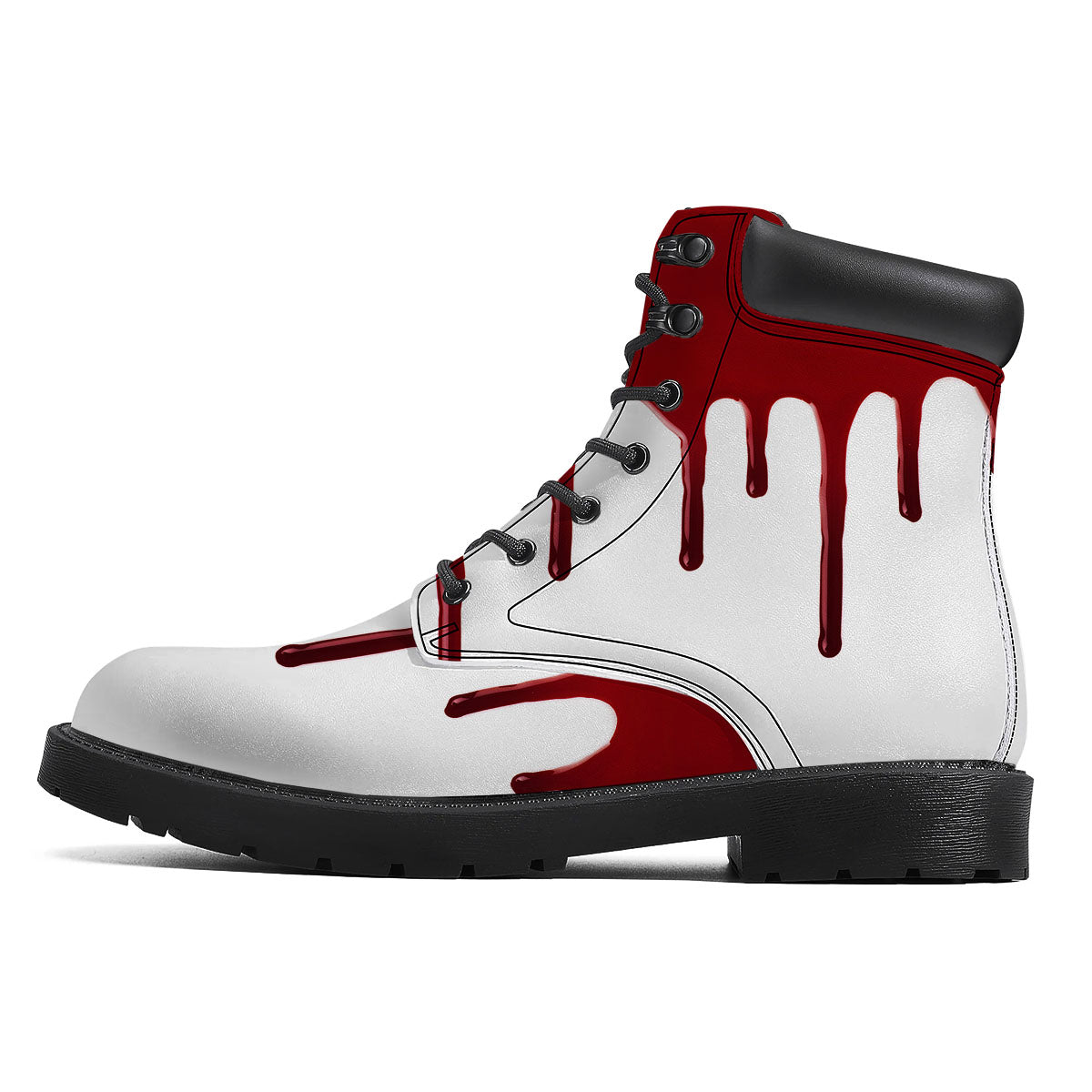 Blood Flowing Red Print Boots-grizzshop