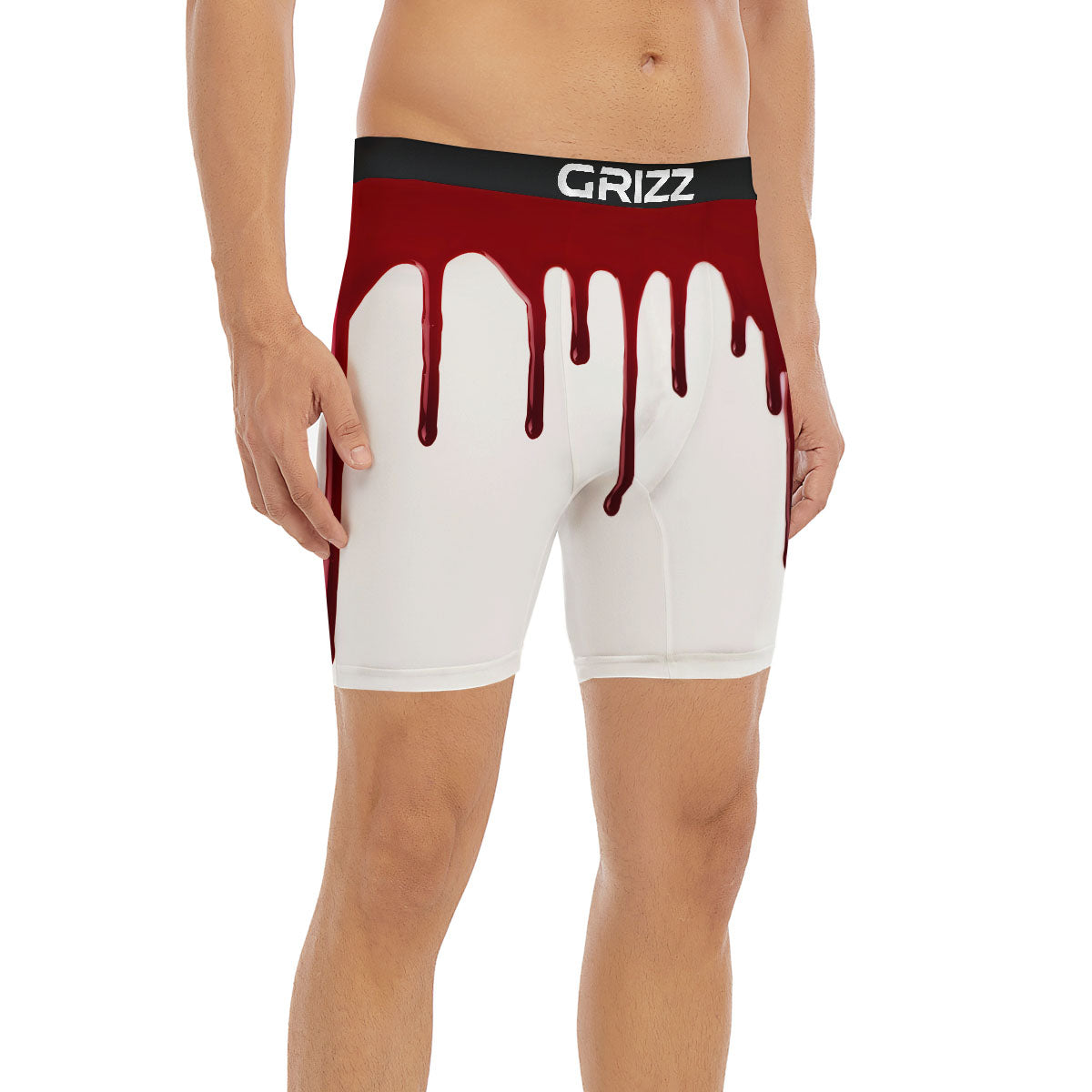 Blood Flowing Red Print Boxer Briefs-grizzshop