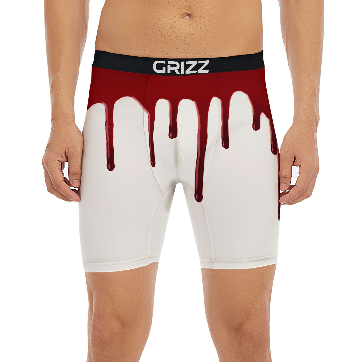 Blood Flowing Red Print Boxer Briefs-grizzshop