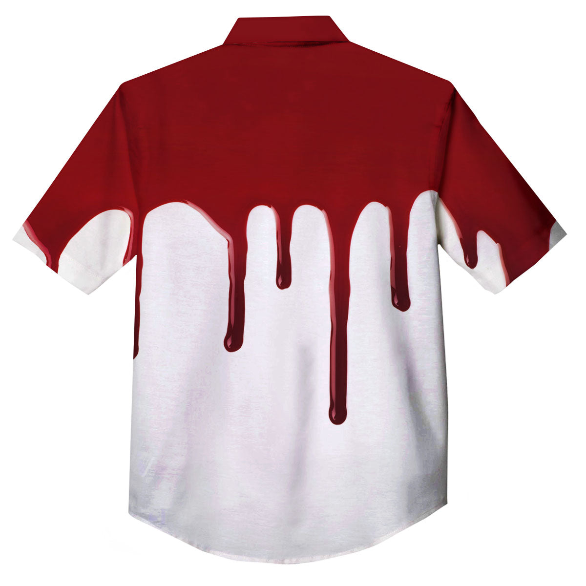 Blood Flowing Red Print Button Up Shirt-grizzshop