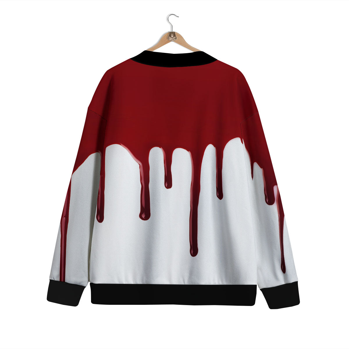 Blood Flowing Red Print Cardigan-grizzshop