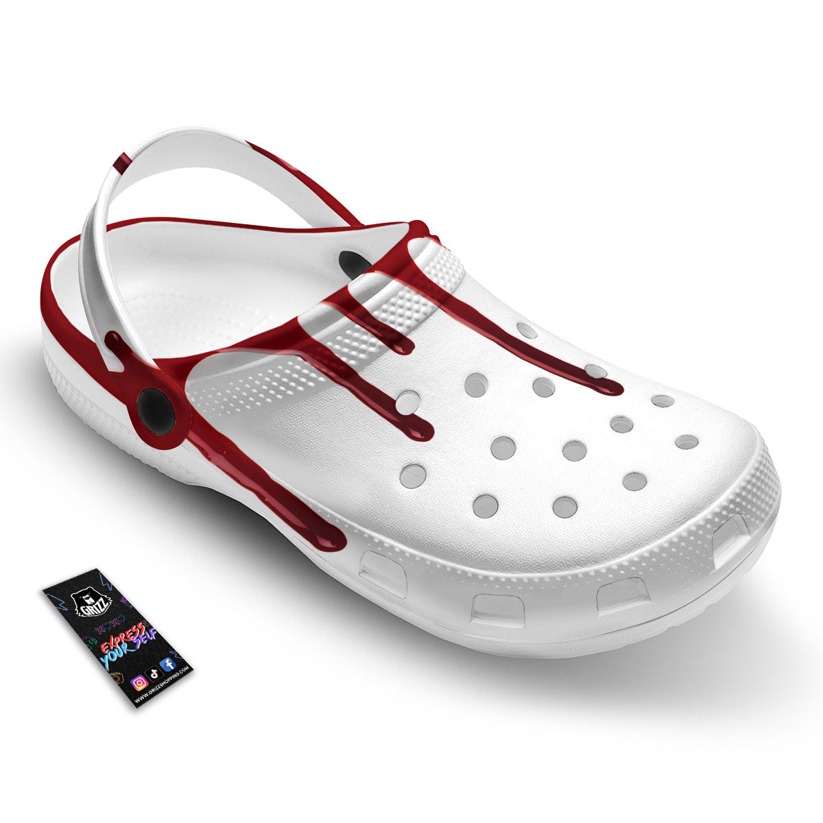 Blood Flowing Red Print Clog-grizzshop