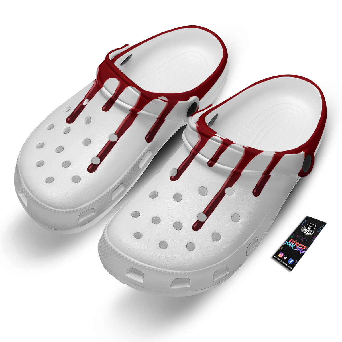 Blood Flowing Red Print Clog-grizzshop