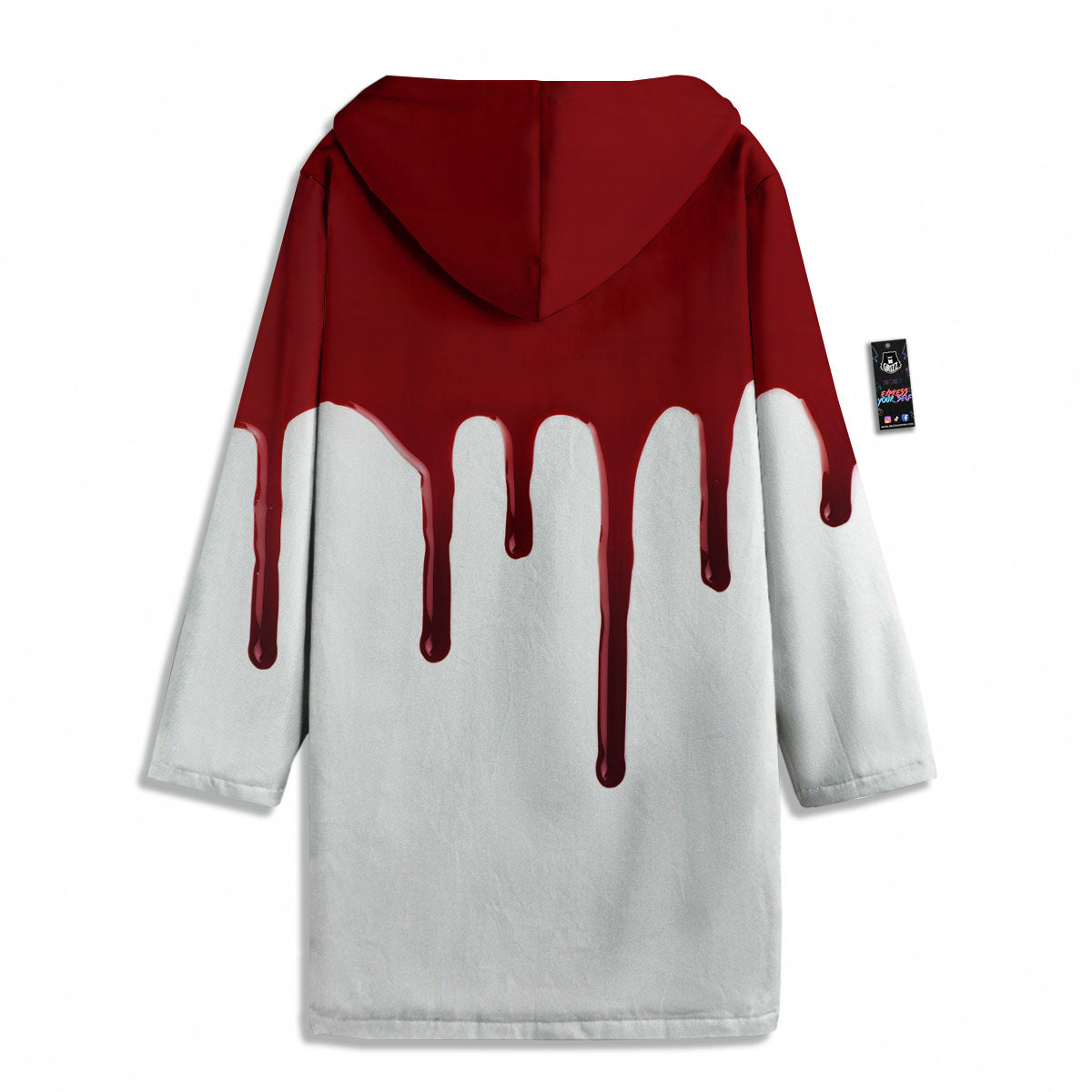 Blood Flowing Red Print Men's Windbreaker Jacket-grizzshop