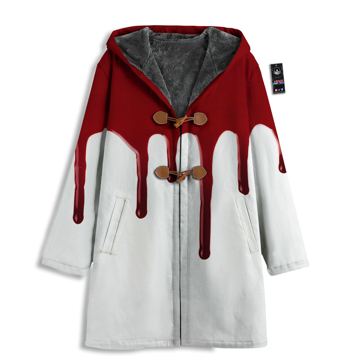 Blood Flowing Red Print Men's Windbreaker Jacket-grizzshop