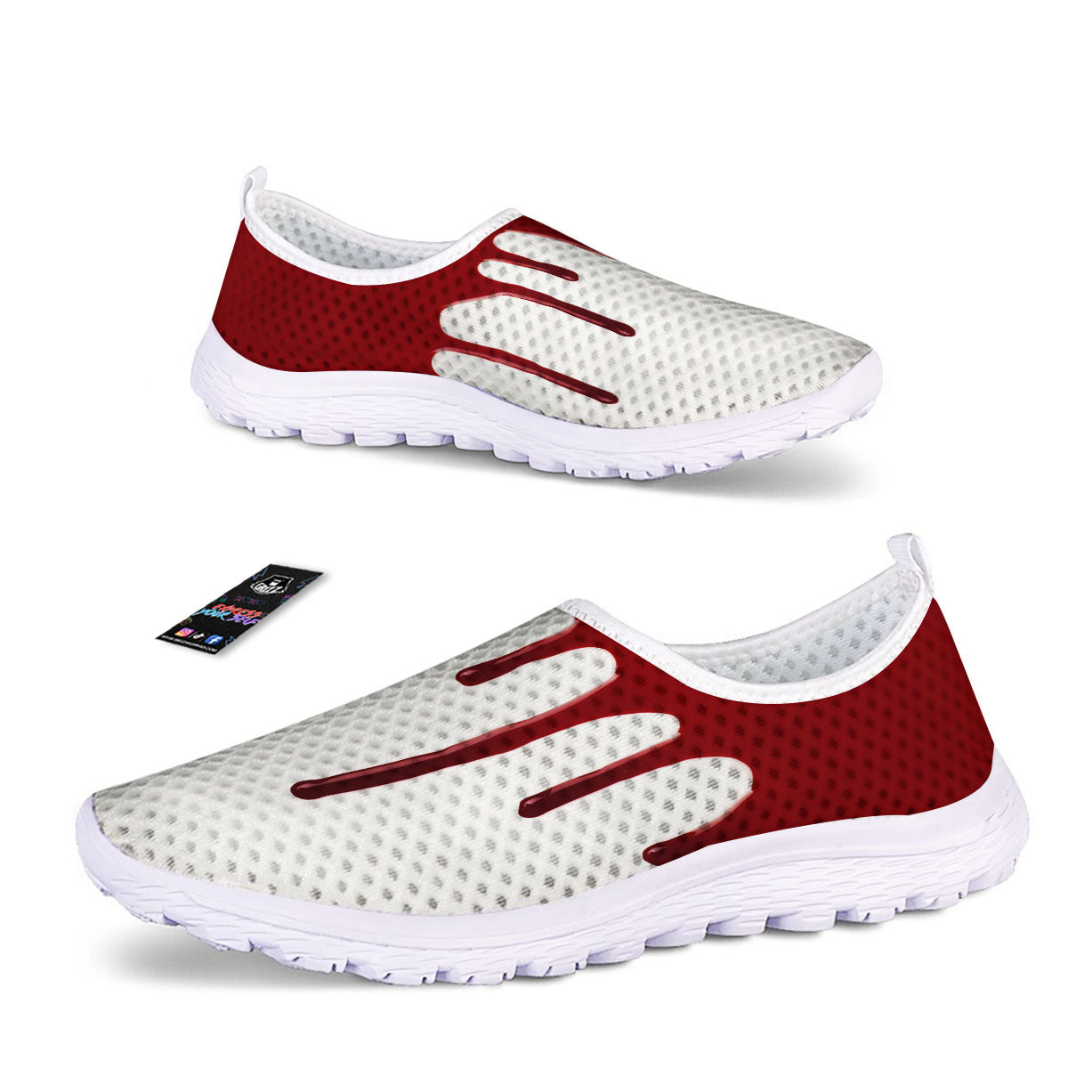 Blood Flowing Red Print Nurse Shoes-grizzshop