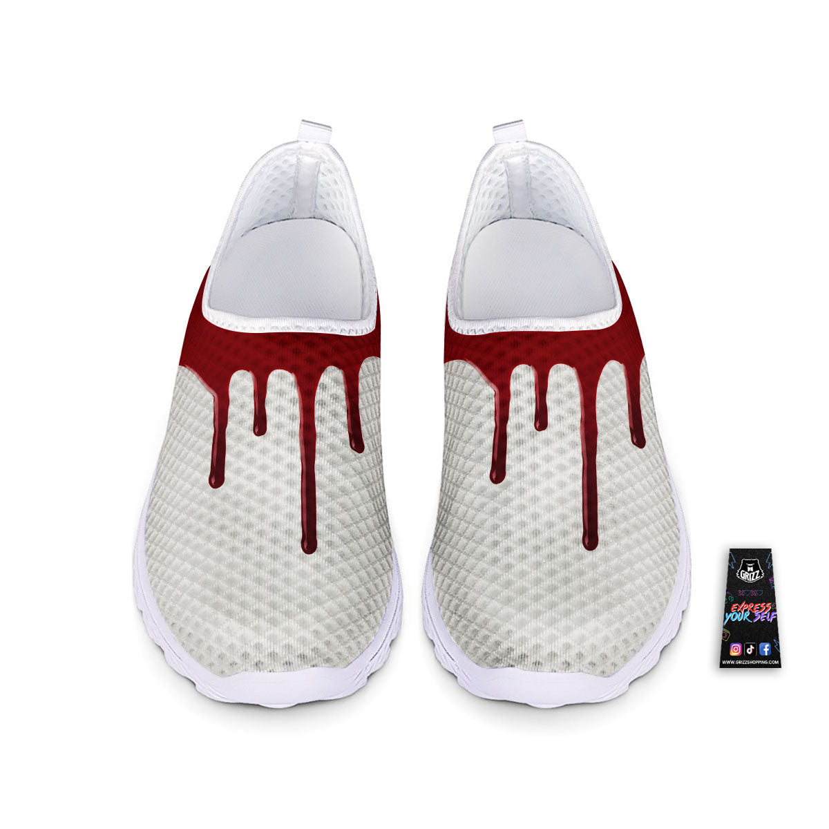 Blood Flowing Red Print Nurse Shoes-grizzshop