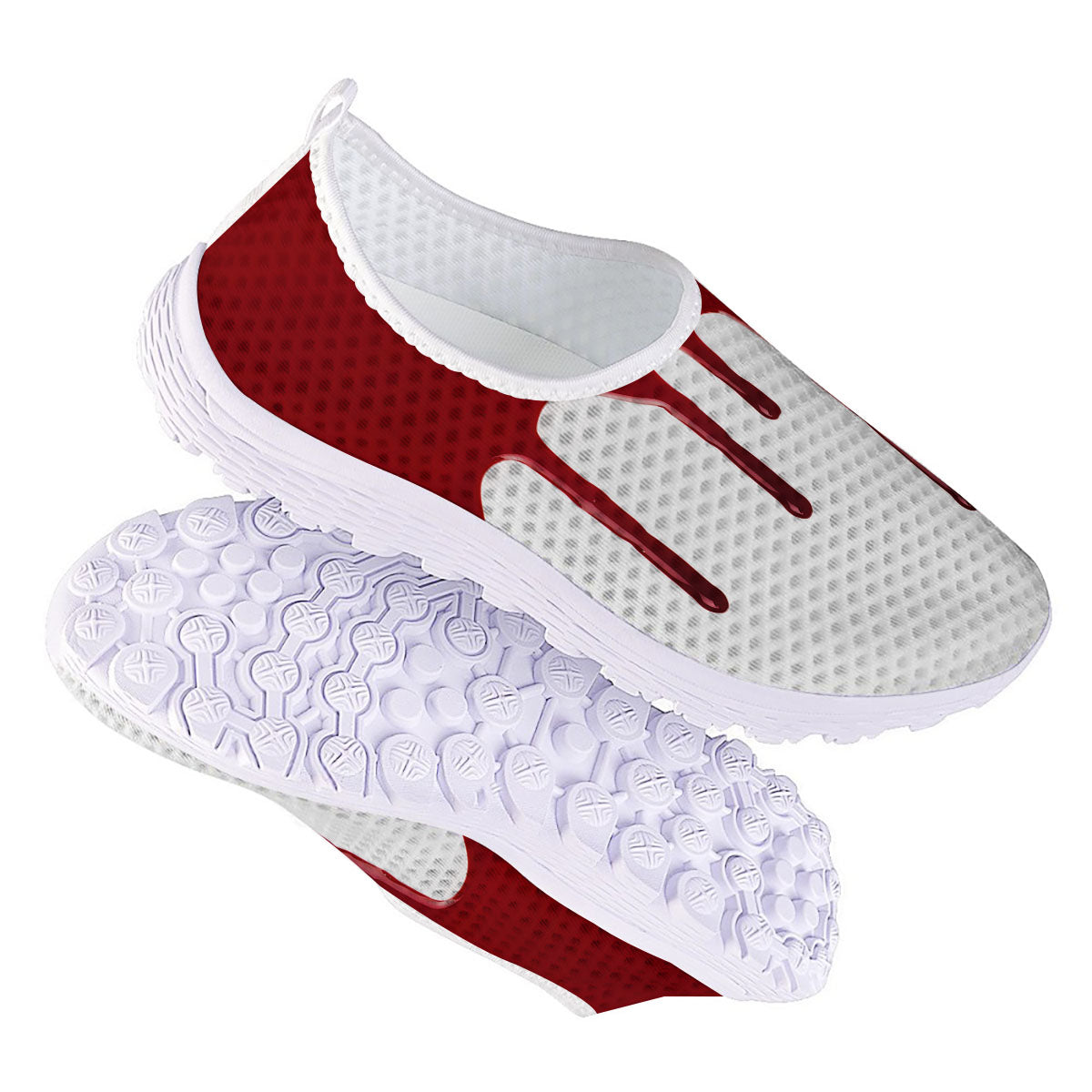Blood Flowing Red Print Nurse Shoes-grizzshop