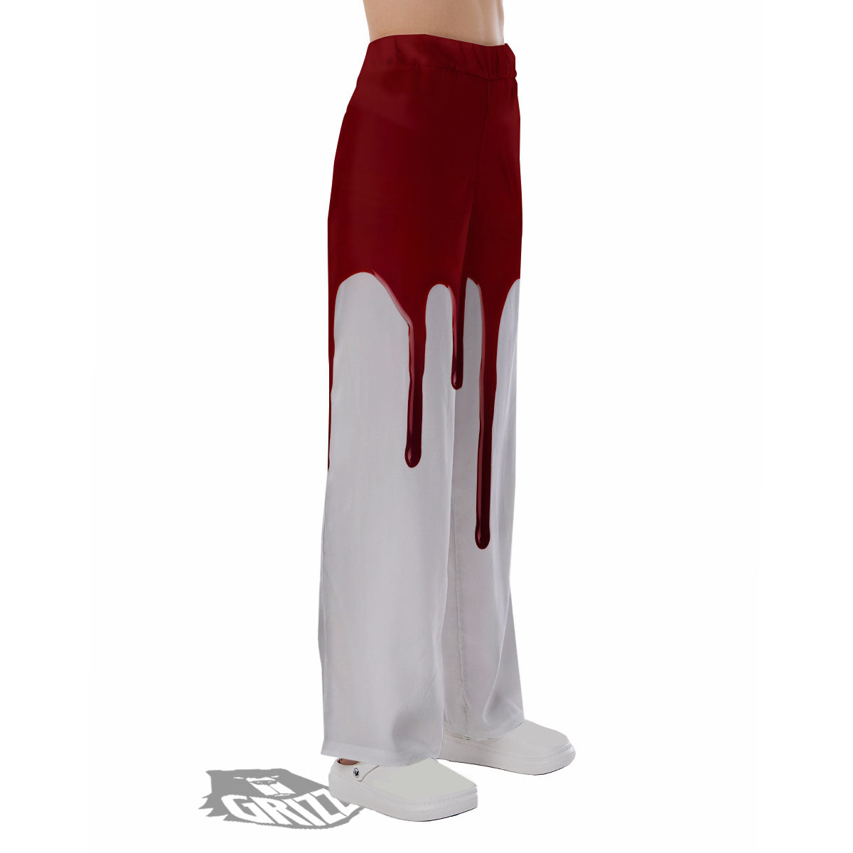 Blood Flowing Red Print Pajama Pants-grizzshop
