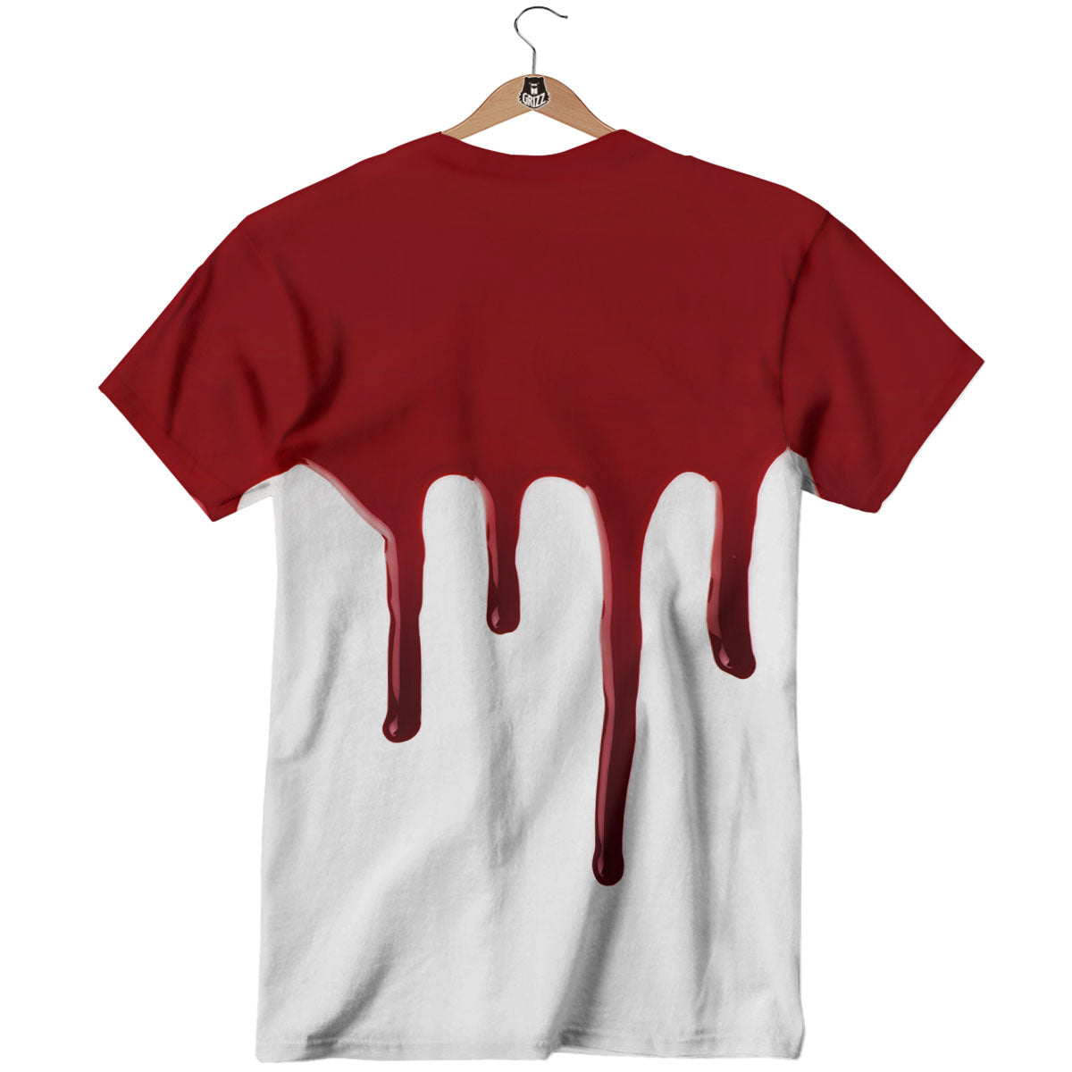 Blood Flowing Red Print T-Shirt-grizzshop