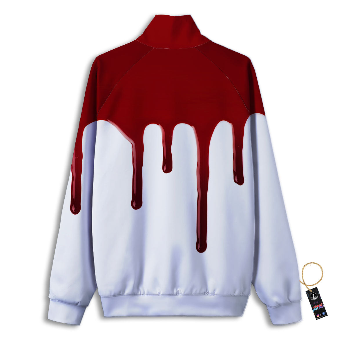 Blood Flowing Red Print Track Jacket-grizzshop
