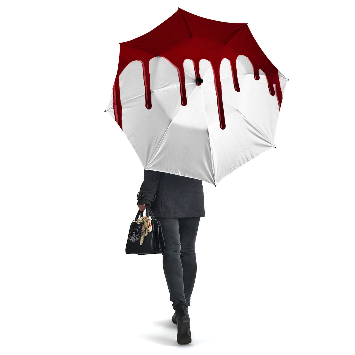 Blood Flowing Red Print Umbrella-grizzshop