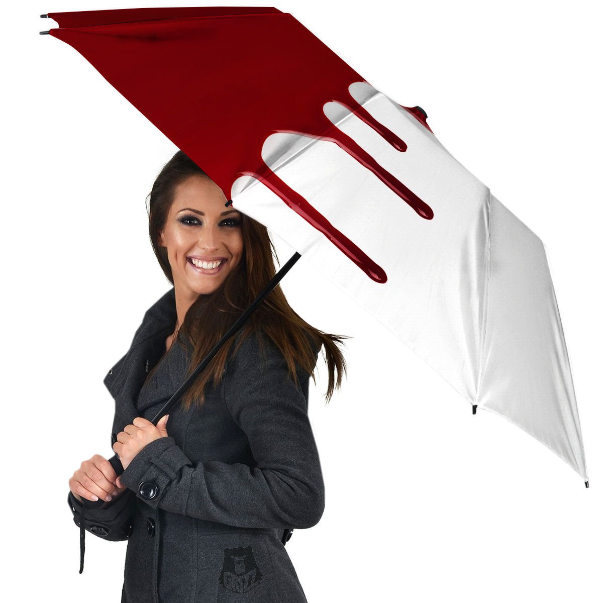 Blood Flowing Red Print Umbrella-grizzshop