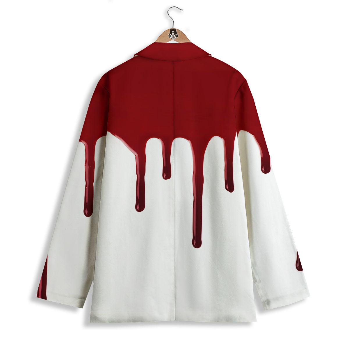 Blood Flowing Red Print Women's Blazer-grizzshop