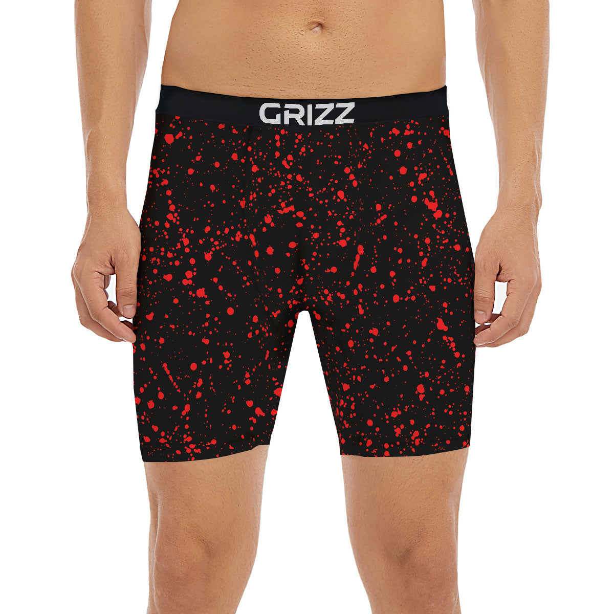 Blood Red Print Pattern Boxer Briefs-grizzshop