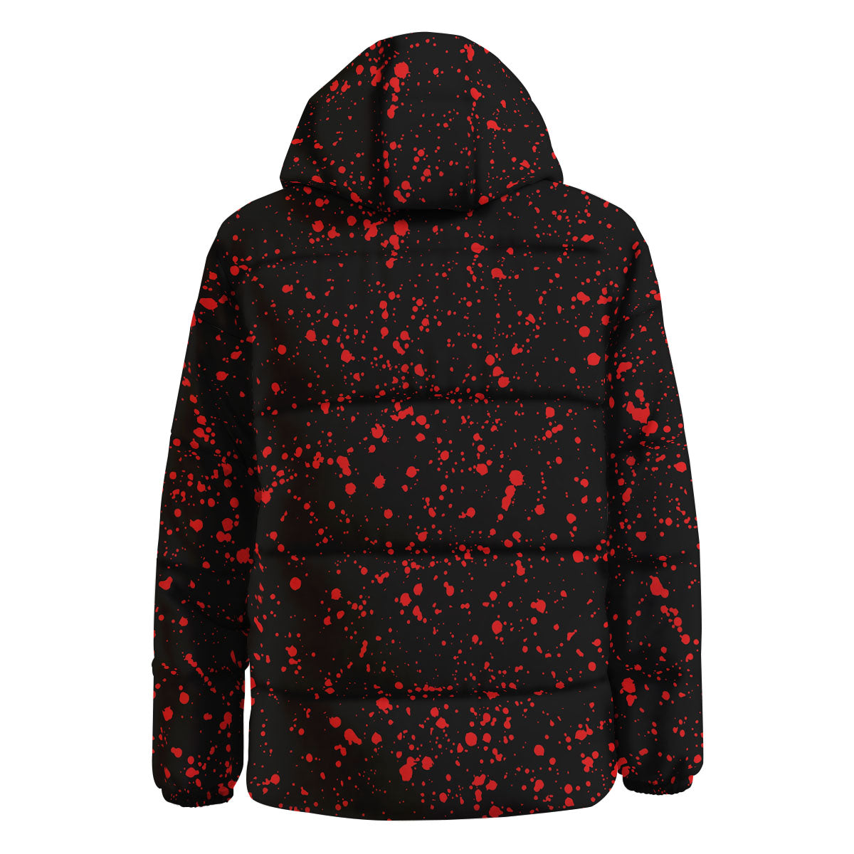 Blood Red Print Pattern Down Jacket-grizzshop